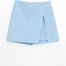 Lc Waikiki Yeni Sezon Beli Lastikli Keten Karışımlı Kız Çocuk Şort Etek