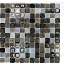 MozaiKristaL Tüm Yüzeyler Için 25X25MM. Gri Mix. 31.5X31.5CM Fileli Cam Mozaik ( 1m2 Lik Paket )