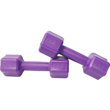 Feyza Design 1 kg Dambıl Seti, 2 Adet, Toplam 2 Kg, Mor Renk, Spor ve Fitness