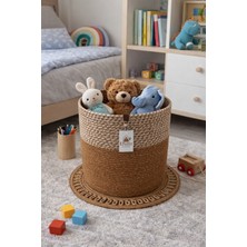 Efuliz Home Jüt Hasır Sepet, Banyo-Havlu-Çamaşır-Kirli Sepeti,el Dokunması,mutfak-Saksı-Oyuncak-Organizer Sepet