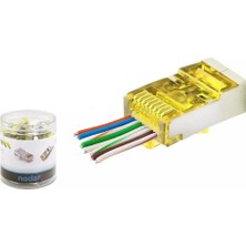 Nodar ND2416 Sarı Cat6 EZRJ45 Metal Açık Uçlu Soket 8p/8c - 100ADET