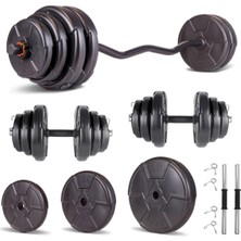 Feyza Design Eğitimi Destekleyen 55 kg Z Bar ve Ağırlık Seti, Spor ve Fitness Için