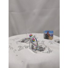 Plexim Kişiye Özel Şeffaf Pleksi Anahtarlık - Yuvarlak – Fotoğraflı