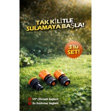 1/2'' Hortum Musluk Bağlantı Seti (3’lü) | Otomatik, Stoplu, Sızdırmaz