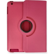 Öz Teknoloji Oztek  iPad 4 9.7 Kılıf 360 Tablet Deri Kılıf - Pembe 525419