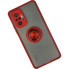 Öz Teknoloji Oztek  Xiamoı Redmi Note 10 Pro Kılıf Montreal Yüzüklü Silikon Kapak - Kırmızı 525419