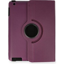 Öz Teknoloji Oztek  iPad 4 9.7 Kılıf 360 Tablet Deri Kılıf - Mürdüm 525419