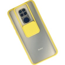 Öz Teknoloji Oztek  Xiamoı Redmi Note 9 Kılıf Palm Buzlu Kamera Sürgülü Silikon - Sarı 525419