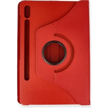 Öz Teknoloji Oztek  Samsung Galaxy T860 Tab S6 10.5 Kılıf 360 Tablet Deri Kılıf - Kırmızı 525419