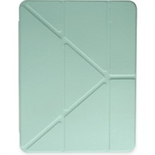 Öz Teknoloji Oztek  iPad Pro 12.9 (2021) Kılıf Kalemlikli Mars Tablet Kılıfı - Açık Yeşil 525419