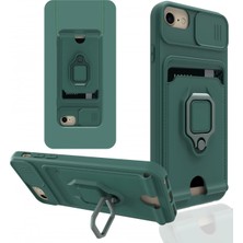 Öz Teknoloji Oztek  Iphone 7 Kılıf Zuma Kartvizitli Yüzüklü Silikon - Yeşil 525419