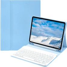 Öz Teknoloji Oztek  iPad Pro 11 (2022) Kılıf KC01 Smart Klavyeli Tablet Kılıfı - Açık Mavi 525419