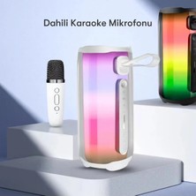 Öz Teknoloji Oztek  Pluse 5 Mikrofonlu Rgb Kablosuz Hoparlör - Beyaz 525419