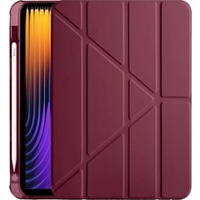 Öz Teknoloji Oztek  Xiamoı Pad 7 Pro Kılıf Kalemlikli Mars Tablet Kılıfı - Mürdüm 525419