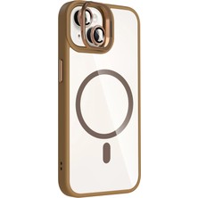 Öz Teknoloji Oztek  Apple Iphone 13 Remim Lensli Magsafe Standlı Kapak - Kahverengi 525419