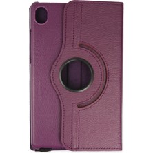 Öz Teknoloji Oztek  Lenovo Tab M8 Kılıf 360 Tablet Deri Kılıf - Mürdüm 525419