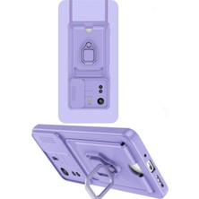 Öz Teknoloji Oztek  Xiamoı Redmi 13C Kılıf Zuma Kartvizitli Yüzüklü Silikon - Lila 525419