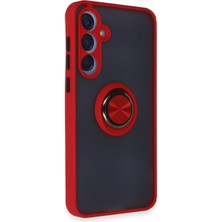 Öz Teknoloji Oztek  Samsung Galaxy A35 5g Kılıf Montreal Yüzüklü Silikon Kapak - Kırmızı 525419
