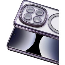 Öz Teknoloji Oztek  Xiamoı Redmi Note 14 Pro 4g Joke Simli Magneticsafe Kılıf - Derin Mor 525419