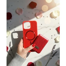 KumOziShop iPhone 15 Promax Uyumlu Magsafe ve Mıknatıs Özellikli Taşlı Cüzdanlı Premium Kılıf