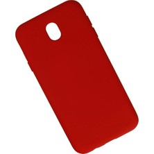 Marsilyan  Samsung Galaxy J7 Pro / J730 Kılıf Nano Içi Kadife Silikon - Kırmızı
