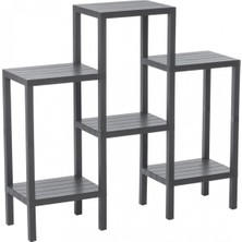 6 Raflı - Gri Modüler Ünite Plastik 108X100X29 cm (4887)