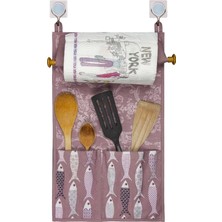 Karahanbey Çok Amaçlı Ahşap Kulplu Mutfak Peçete Askılığı ve Kaşıklık ( Lisinya )