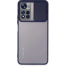 Newface Xiaomi Redmi Note 11T Kılıf Palm Buzlu Kamera Sürgülü Silikon - Lacivert