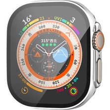 Marsilyan  Apple Watch Ultra 49MM Legend Camlı Kasa Ekran Koruyucu - Gümüş