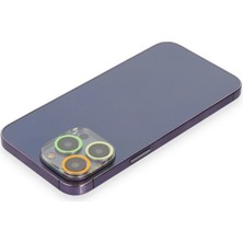 Marsilyan  iPhone 12 Pro Renkli Kamera Lens Koruma Cam - Sarı-Turuncu