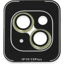 Marsilyan  iPhone 15 Pvd Metal Kamera Lens - Sarı