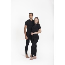 Oil Company Unisex V Yaka Kısa Kollu Isı Yalıtımlı Esnek Nem Emici Rüzgar Geçirmez Termal Içlik Alt Üst Set