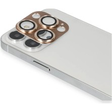Marsilyan  iPhone 13 Pro Max Pers Alüminyum Kamera Lens - Gold