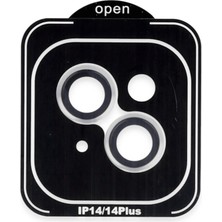 Marsilyan  iPhone 14 Pvd Metal Kamera Lens - Gümüş