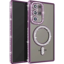 Newface Samsung Galaxy S23 Ultra Joke Simli Magneticsafe Kılıf - Derin Mor