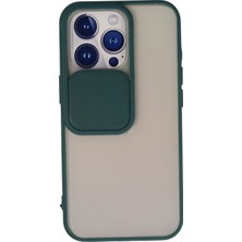 Newface Iphone 13 Pro Kılıf Palm Buzlu Kamera Sürgülü Silikon - Yeşil