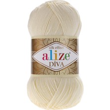 Alize Diva Merserize Ince El Örgü Ipi Yazlık Bluz Dantel Ipi 1 Adet