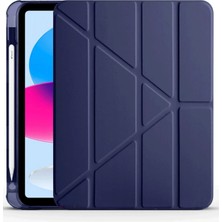 Marsilyan  iPad 2022 10.9 (10.nesil) Kılıf Kalemlikli Mars Tablet Kılıfı - Lacivert