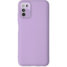 Newface Samsung Galaxy A03S Kılıf Lansman Glass Kapak - Lila