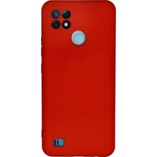 Newface Realme C21 Kılıf Nano Içi Kadife Silikon - Kırmızı