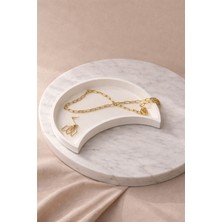 Akanart Ay Şekilli Takı Tabağı – Minimal Dekoratif Tasarım (El Yapımı)