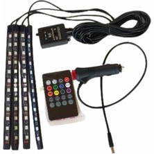 12 Ledli Rgb Işıklı Araç Içi Ayak Altı LED Oto Ampul Kumandalı 7 Renk