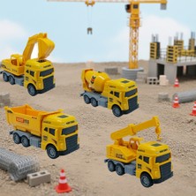 Karahanbey Iş Makinaları Serisi - 4lü Set 12 cm - Mikser Vinç Kamyon Kepçe Seti (Lisinya)