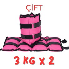 Feyza Design 3kg 2'li Pembe El ve Ayak Bilek Ağırlıkları - Rehabilitasyon & Egzersiz