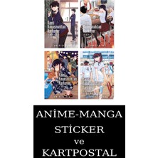 Marmara Çizgi Yayınları Marmara Çizgi Komi Konuşmaktan Korkuyor 1-2-3-4 Manga Seti (4 Kitap) /anime-Manga Sticker ve Kartpostal Hediye