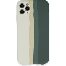 Marsilyan  iPhone 11 Pro Kılıf Ebruli Lansman Silikon - Beyaz-Gri