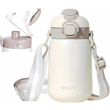 Feyza Design Çift Kullanım Çelik Matara 420ML Askılı, Sıcak/soğuk 6 Saat