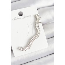 Karahanbey Pirinç Su Yolu Model Gümüş Renk Sağ Kıkırdak Küpe - Lisinya