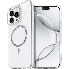 Marsilyan  Apple iPhone 15 Pro Max Live Diamond Magsafe Kapak - Şeffaf