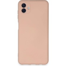 Marsilyan  Samsung Galaxy A04E Kılıf Nano Içi Kadife Silikon - Pudra